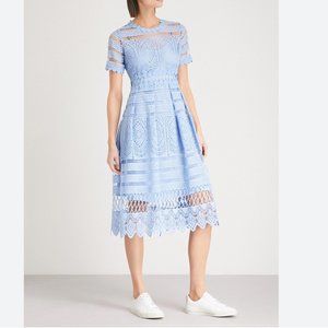 chinese dress ladies Maje Women's Fit / Flare Black Mesh Embroidered Polyester Trims Dress main image 0